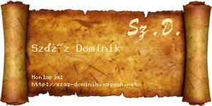 Száz Dominik névjegykártya