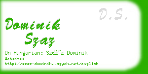 dominik szaz business card